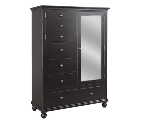 Traditional 4-Drawer Chiffarobe with Adjustable Shelves