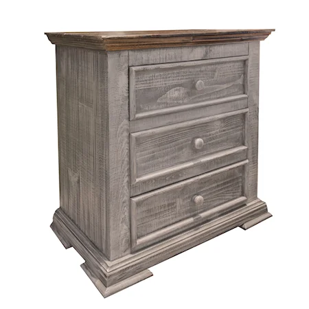 Farmhouse 3-Drawer Nightstand