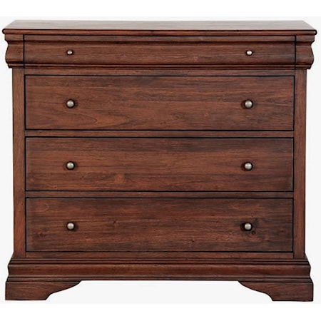 Transitional 4-Drawer Media Chest with Cedar-Lined Drawers