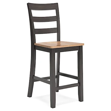 Casual Counter Height Barstool with Ladder Back