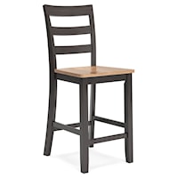 Casual Counter Height Barstool with Ladder Back