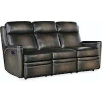 Transitional Power Reclining Sofa with Power Headrests