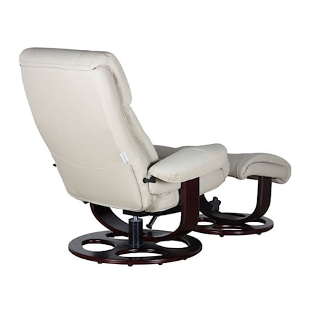 Pedestal Swivel Recliner and Ottoman