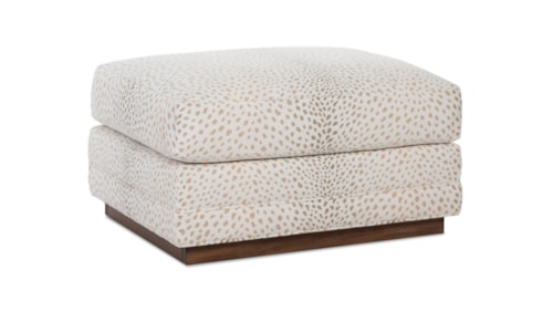 Contemporary Upholstered Ottoman with Plinth Base