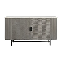 Transitional 2-Door Credenza with Marble Top