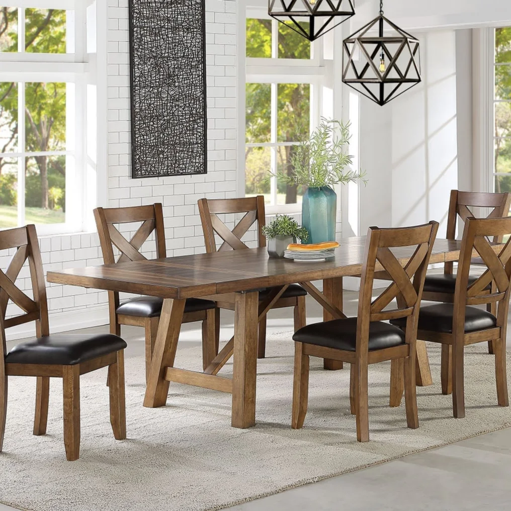 Darby 627801x1+627802x6 Farmhouse 7Piece Dining Set Sadler's Home