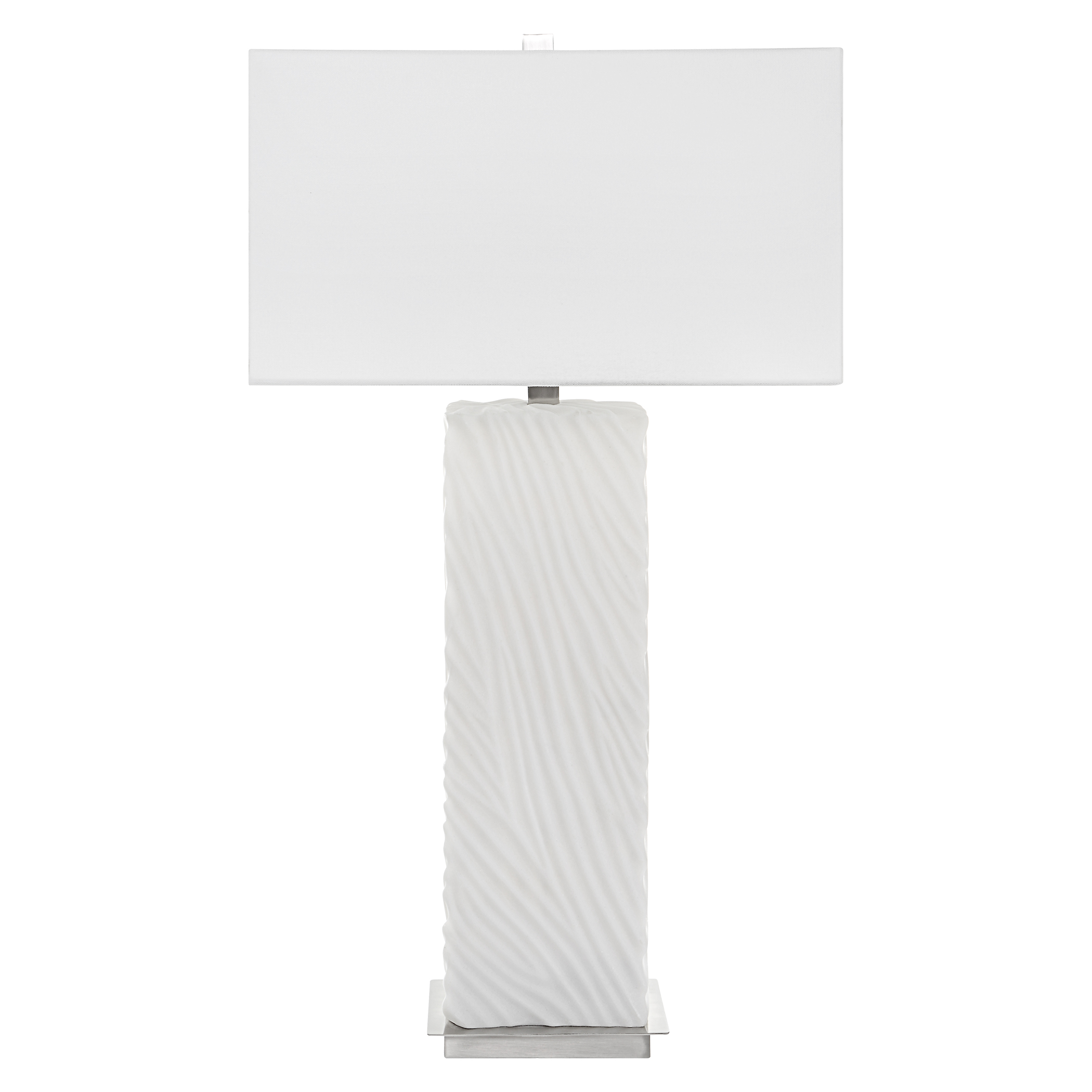 Uttermost Pillar Pillar White Marble Table Lamp