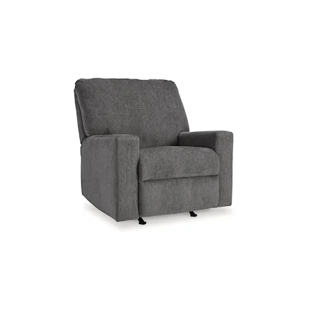 Contemporary Rocker Recliner with Track Arms