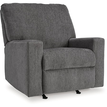 Contemporary Rocker Recliner with Track Arms