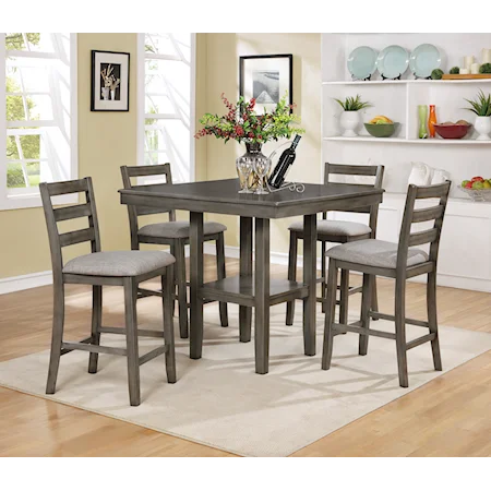 5 Piece Counter Height Table and Chairs Set