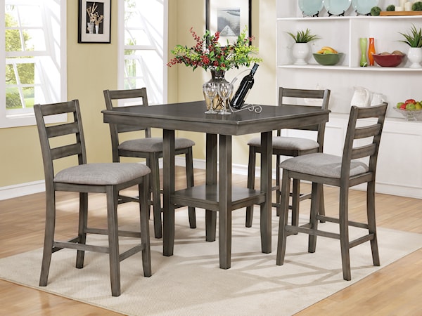 5 Piece Counter Height Table and Chairs Set