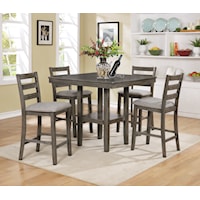 5-Piece Casual Counter Height Table and Chairs Set