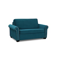 Contemporary Twin Sofabed with Rolled Arms