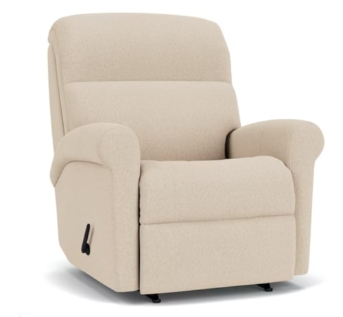 Casual Manual Recliner with Rolled Arms