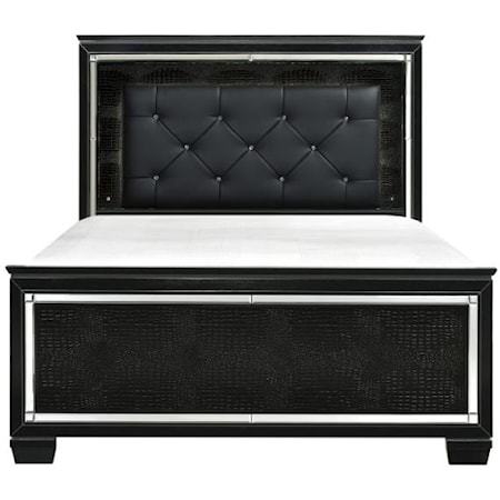 Queen Panel Bed with LED Lights