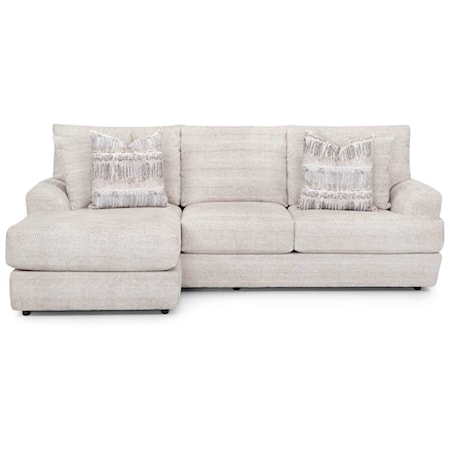 Contemporary Stationary Sofa with Reversible Chaise