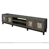 International Furniture Direct Cosalá Brown 4-Door TV Stand with Open Shelving