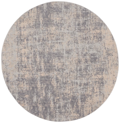 7'10"  Ivory/Silver Round Rug