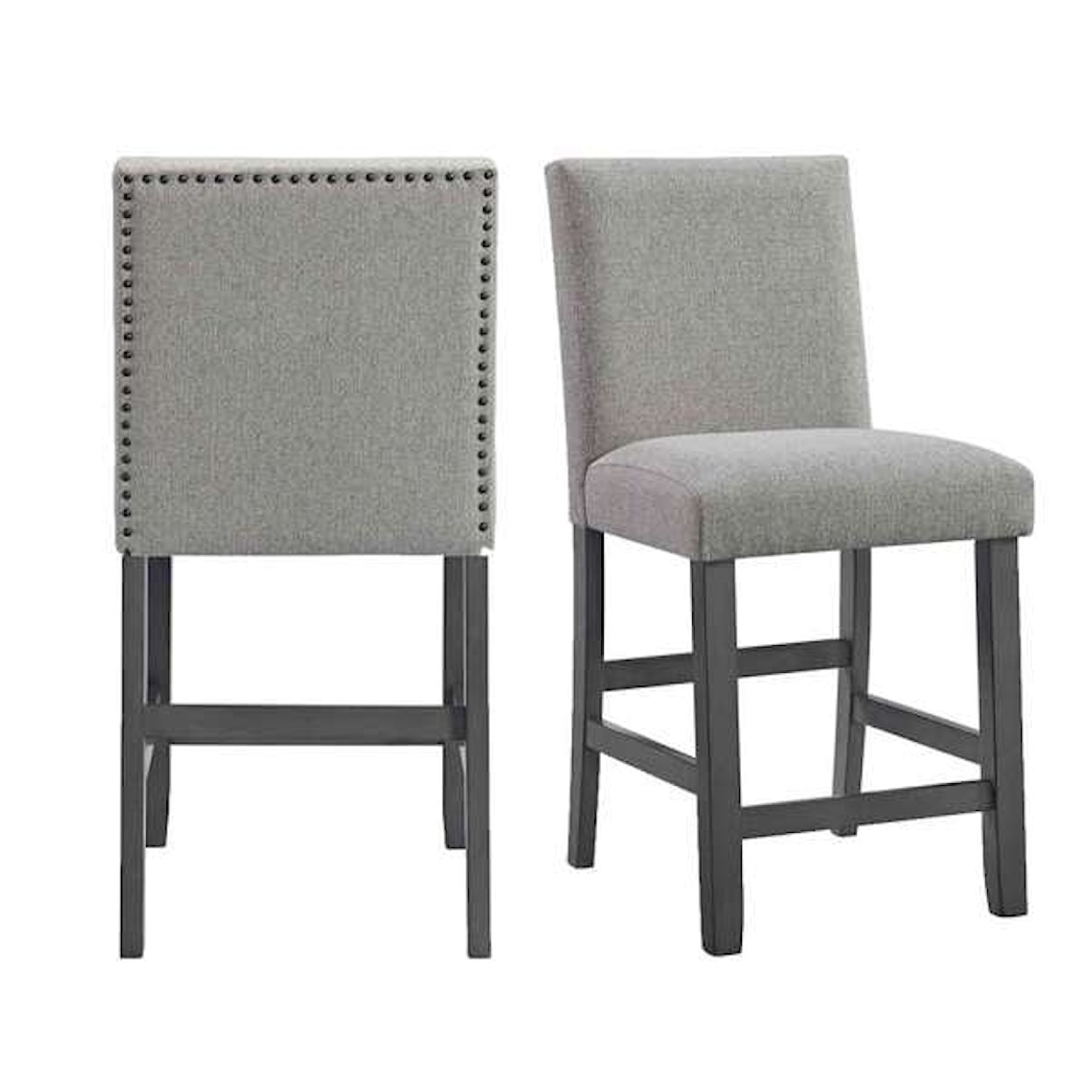 Elements International Seneca Grey Counter Chairs