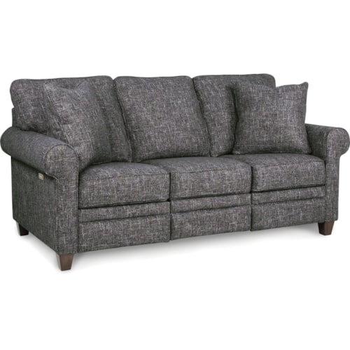 Transitional Power Reclining Sofa with USB Ports