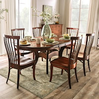 Transitional Dining Table with Self-Storing Leaf