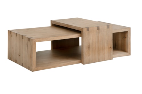Contemporary Cocktail Table with Adjustable Bench Piece