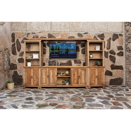Rustic Wall Unit with Wire Management