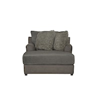 Transitional Chaise with Plush Throw Pillows