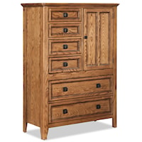 Rustic 6-Drawer Gentleman's Chest with 1 Door