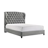 Crown Mark Linda Upholstered Queen Platform Bed with Tufting