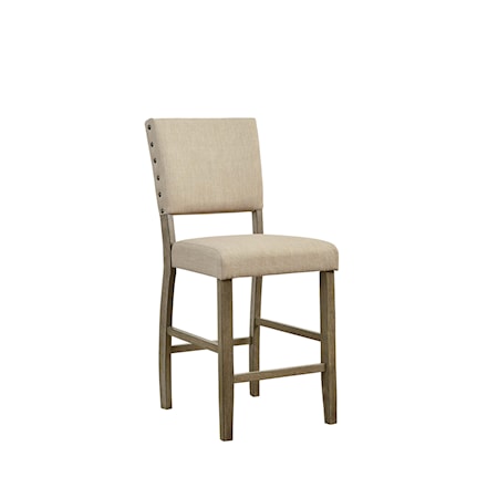 Upholstered Counter Chair with Nailheads