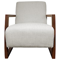 Exposed Wood Accent Chair in Lounge Chair Style