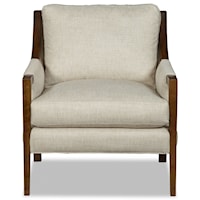 Transitional Chair with Wood Arms and Trim