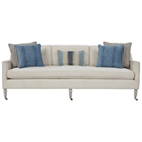 Casual Stationary Sofa with Turned Legs