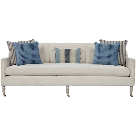 Casual Stationary Sofa with Turned Legs