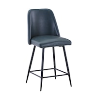Maddox Contemporary Upholstered Dining Stool - Blueberry