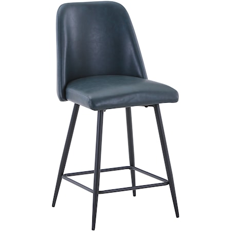 Maddox Contemporary Upholstered Dining Stool - Blueberry