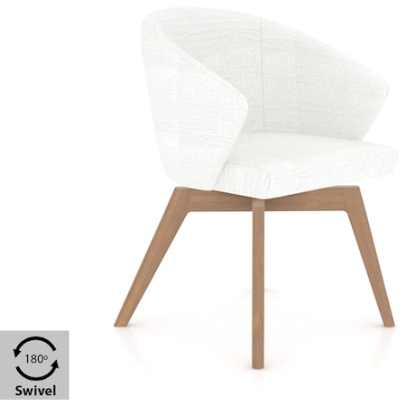 Mid-Century Modern Upholstered Swivel Dining Chair