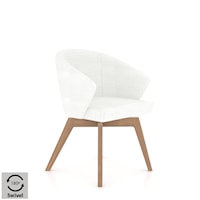 Mid-Century Modern Upholstered Swivel Dining Chair