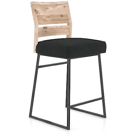 Industrial Upholstered Fixed Stool