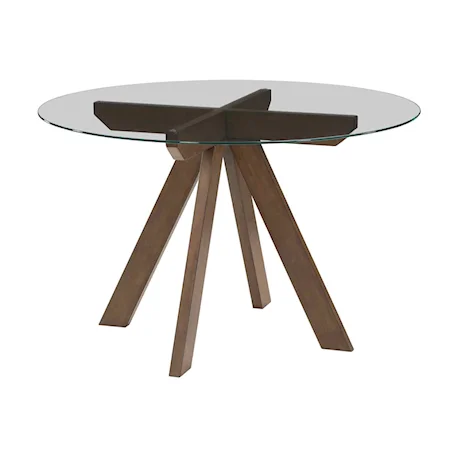 Contemporary Wade 48" Glass Top Dining Table