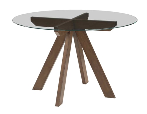 Contemporary Wade 48" Glass Top Dining Table