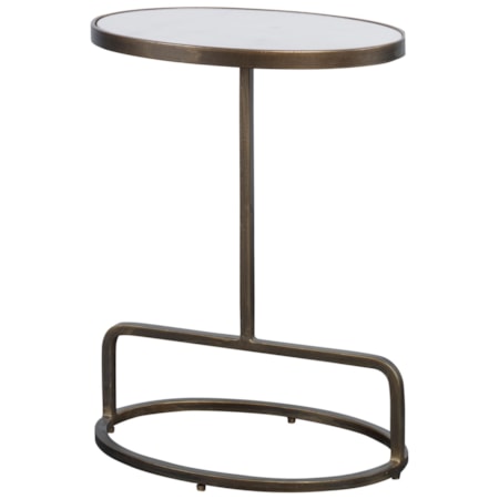 Jessenia White Marble Accent Table