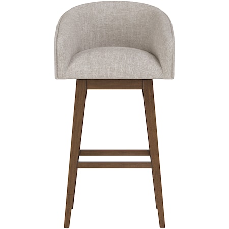 Uniquely Yours Wood And Upholstered Barrel Back Adjustable Swivel Stool