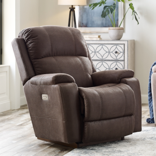 Casual Power Rocking Recliner with Power Headrest