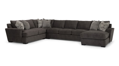 Transitional Sectional Sofa with Accent Pillows