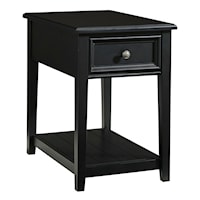 Black End Table with 1 Drawer and 1 Shelf