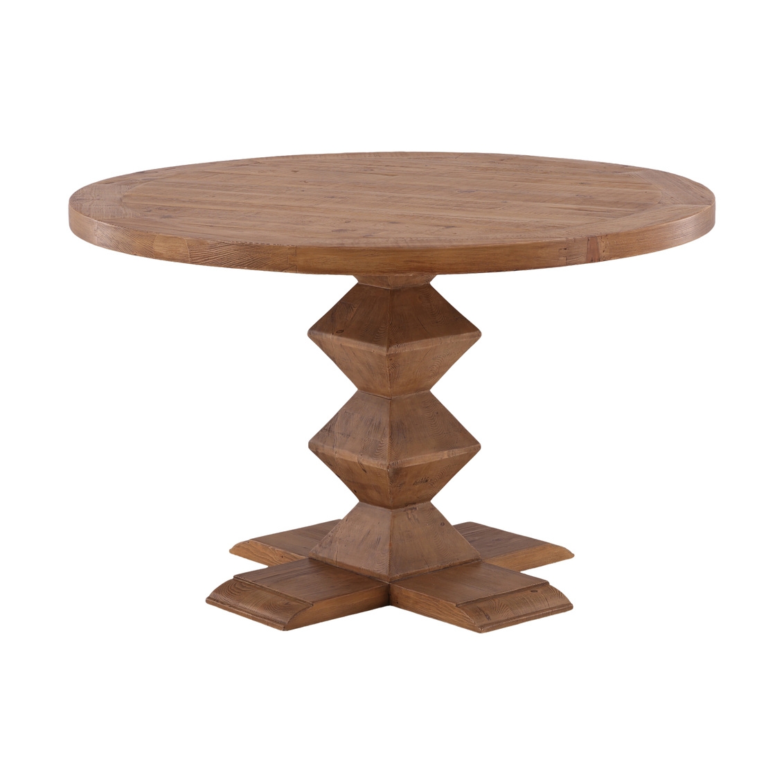 Furniture Classics Woodley Round Dining Table with Geometric Pedestal