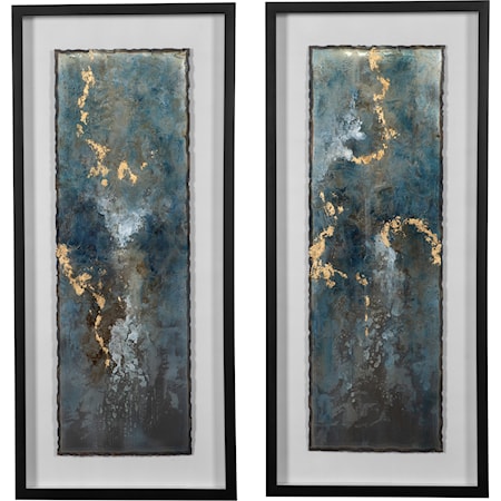 Glimmering Agate Abstract Prints S/2