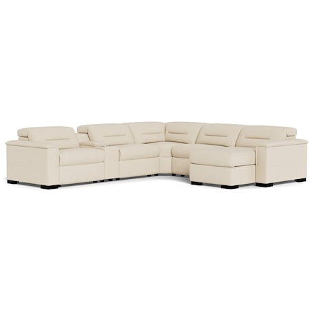 Keoni Casual 6-Piece Power Reclining Sectional Sofa with Power Headrest